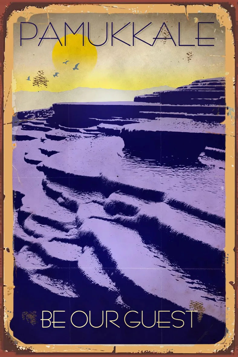 Pamukkale Retro Ahşap Poster No:736