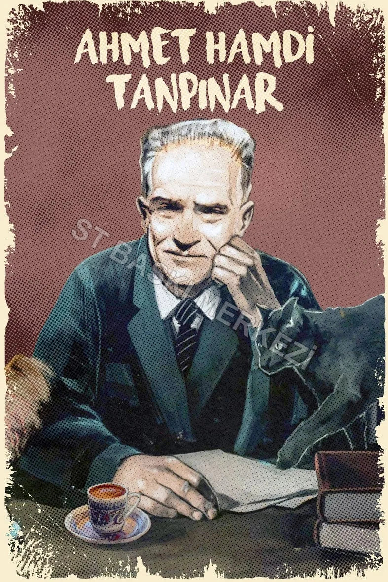 Ahmet Hamdi Tanpınar Retro Ahşap Poster No:551