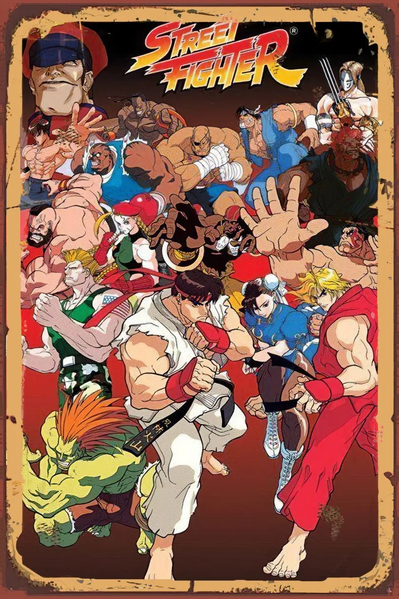 Street Fighter Retro Ahşap Poster No:915