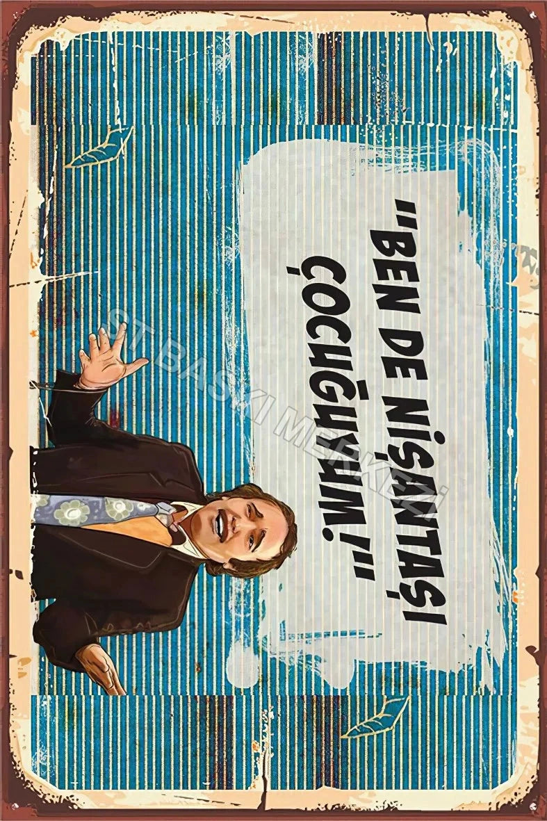 Burhan Altıntop Retro Ahşap Poster No:458