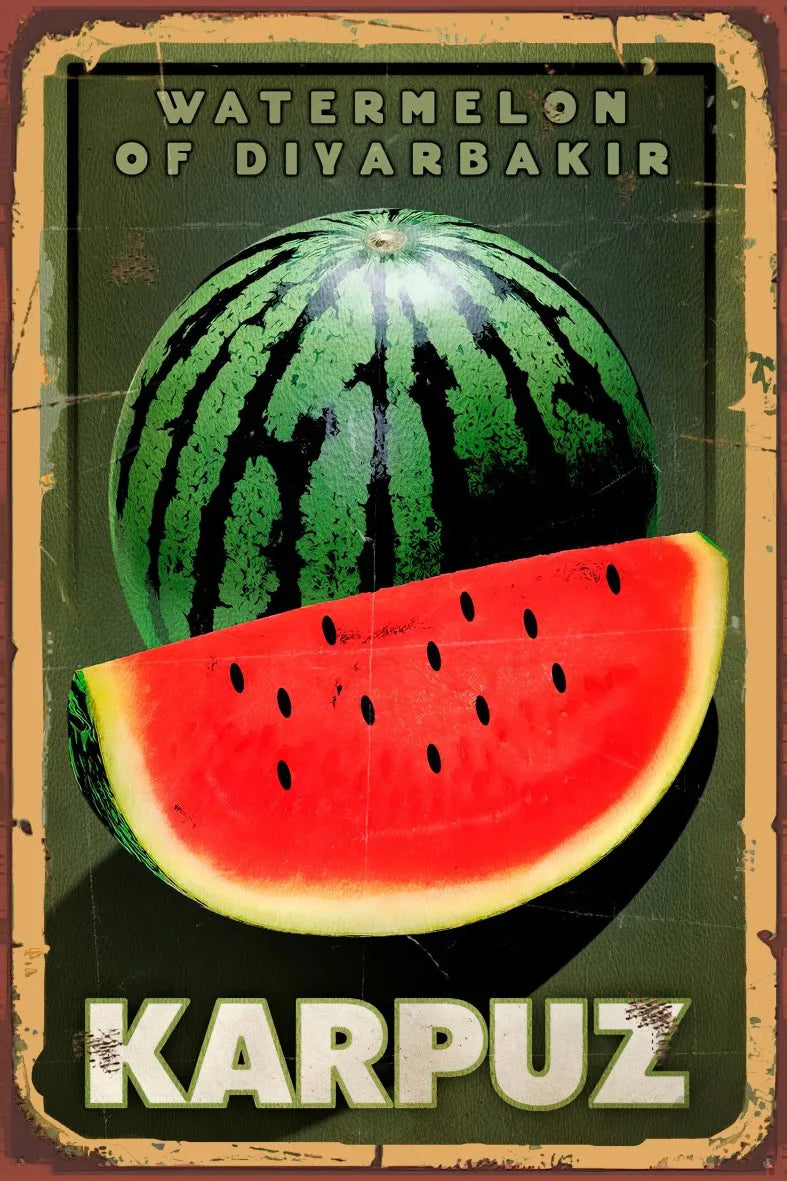 Karpuz Retro Ahşap Poster No:745