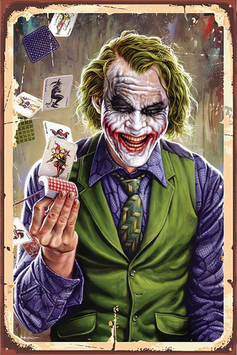 Joker Retro Ahşap Poster No:298
