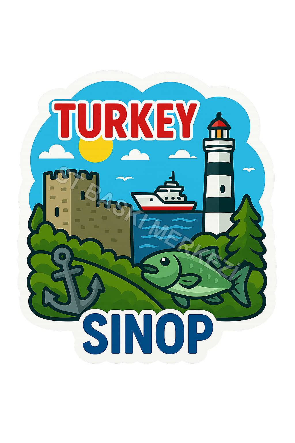 Sinop Ahşap Magnet – Toptan UV Baskılı Retro Hediyelik Magnet