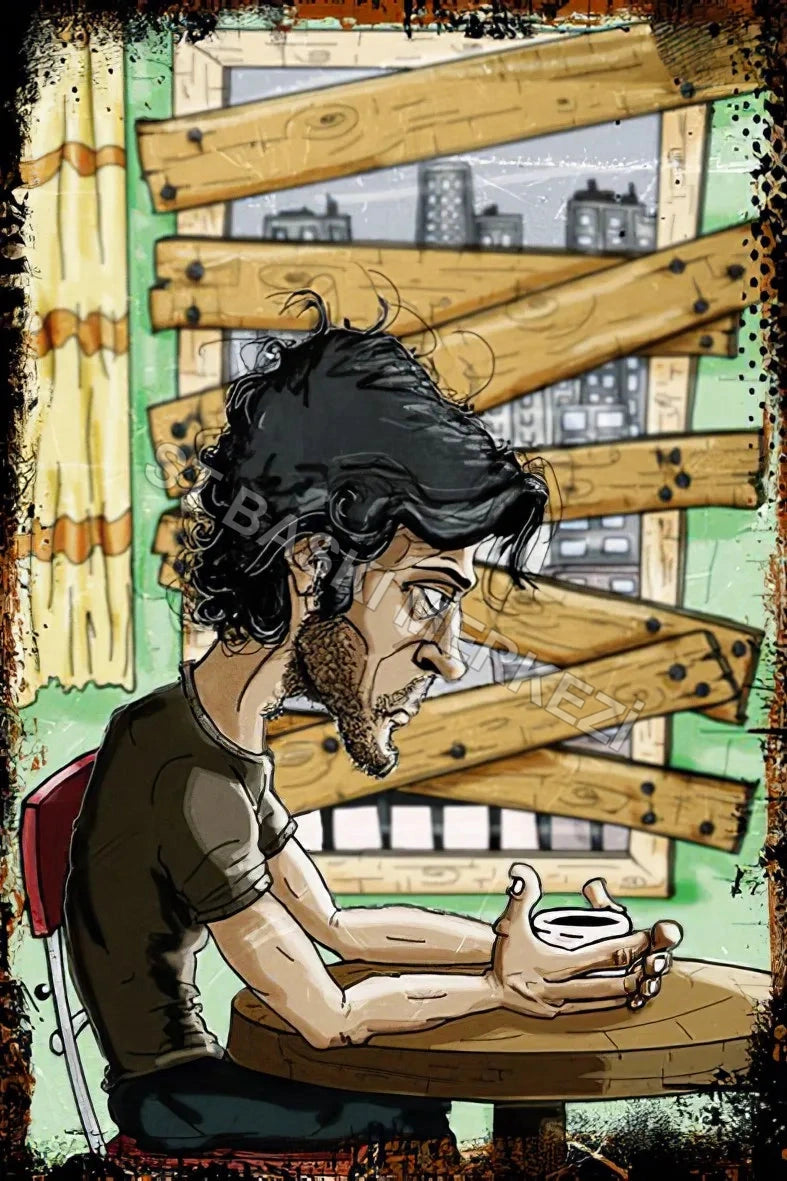 Karikatür Retro Ahşap Poster No:272