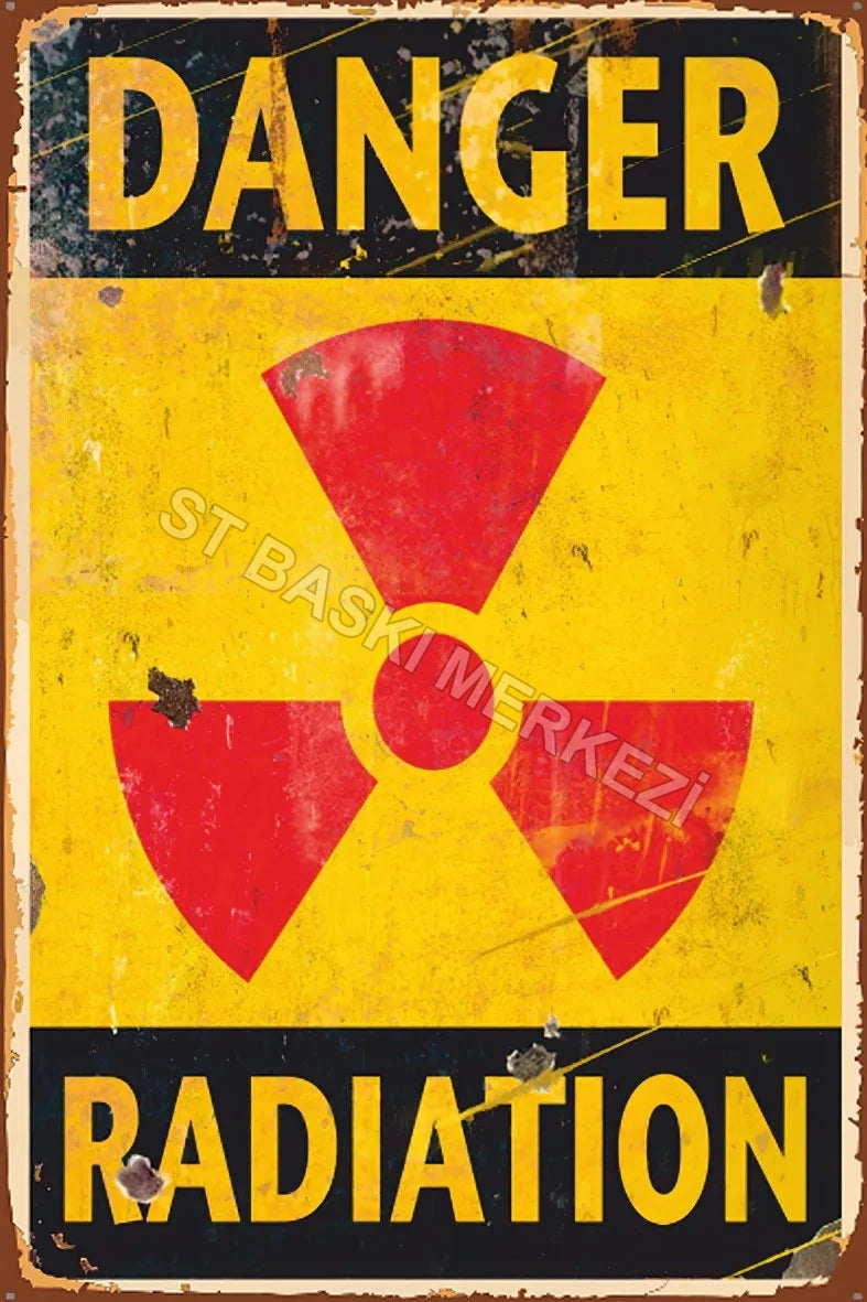 Danger Radiation Retro Ahşap Poster No:636