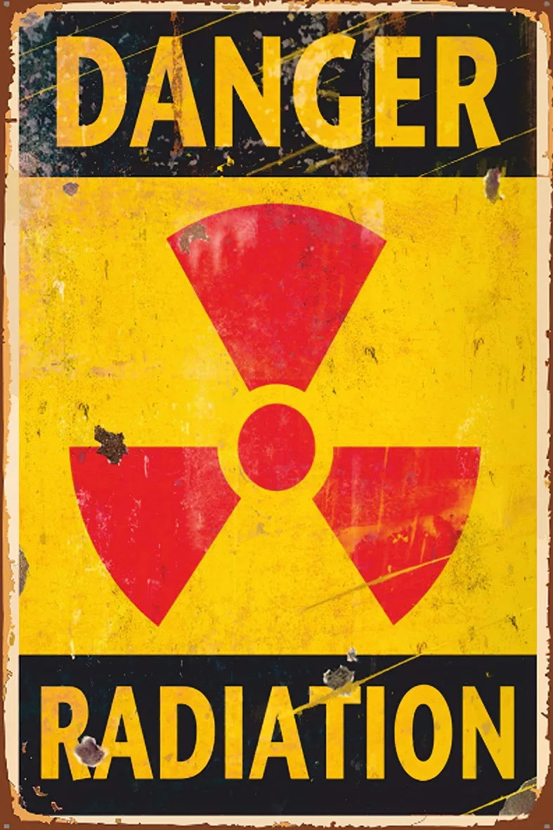 Danger Radiation Retro Ahşap Poster No:636