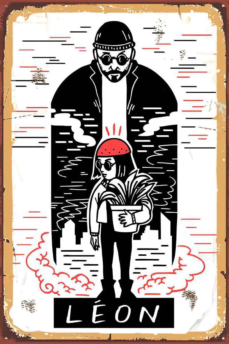 Leon Retro Ahşap Poster No:656