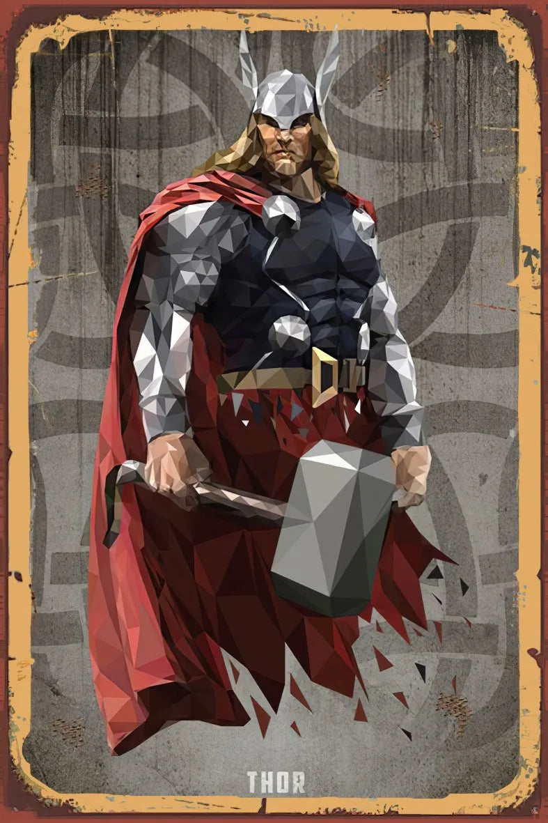 Thor Retro Ahşap Poster No:819