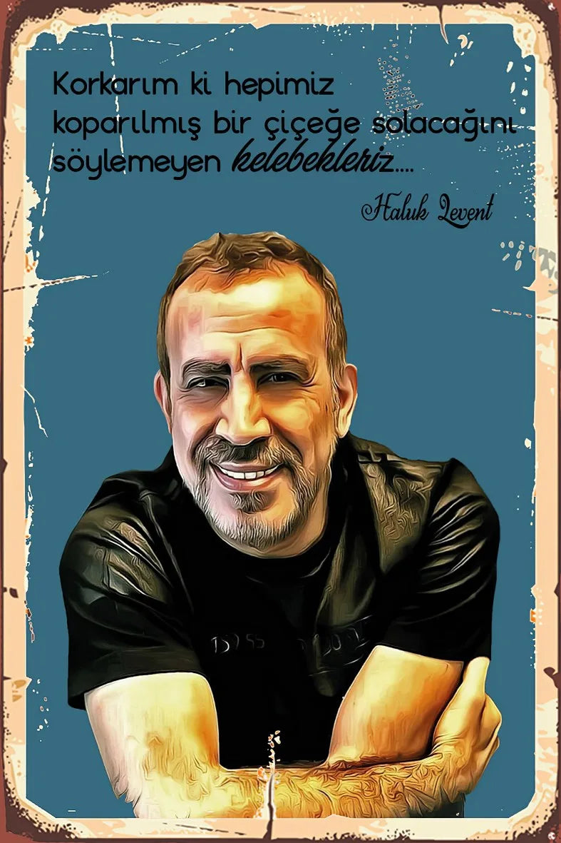 Haluk Levent Retro Ahşap Poster No:447