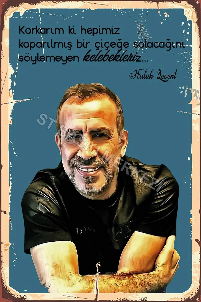 Haluk Levent Retro Ahşap Poster No:447