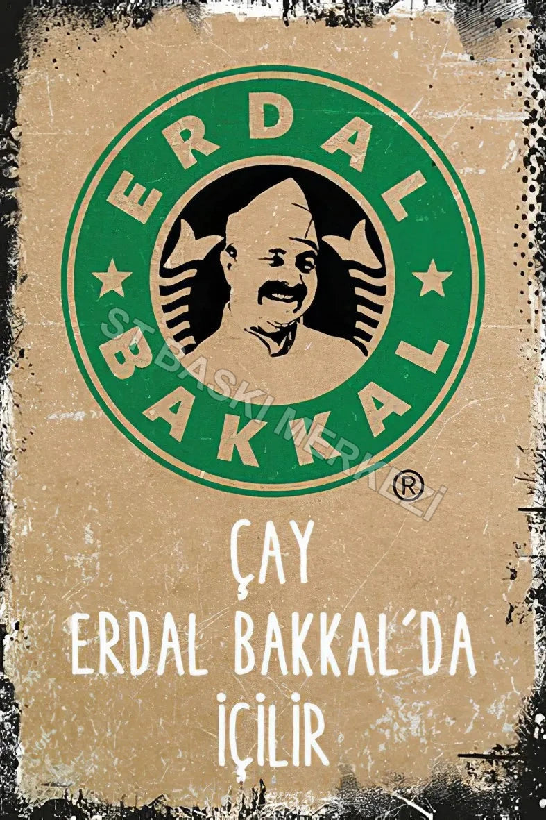 Erdal Bakkal Retro Ahşap Poster No:318
