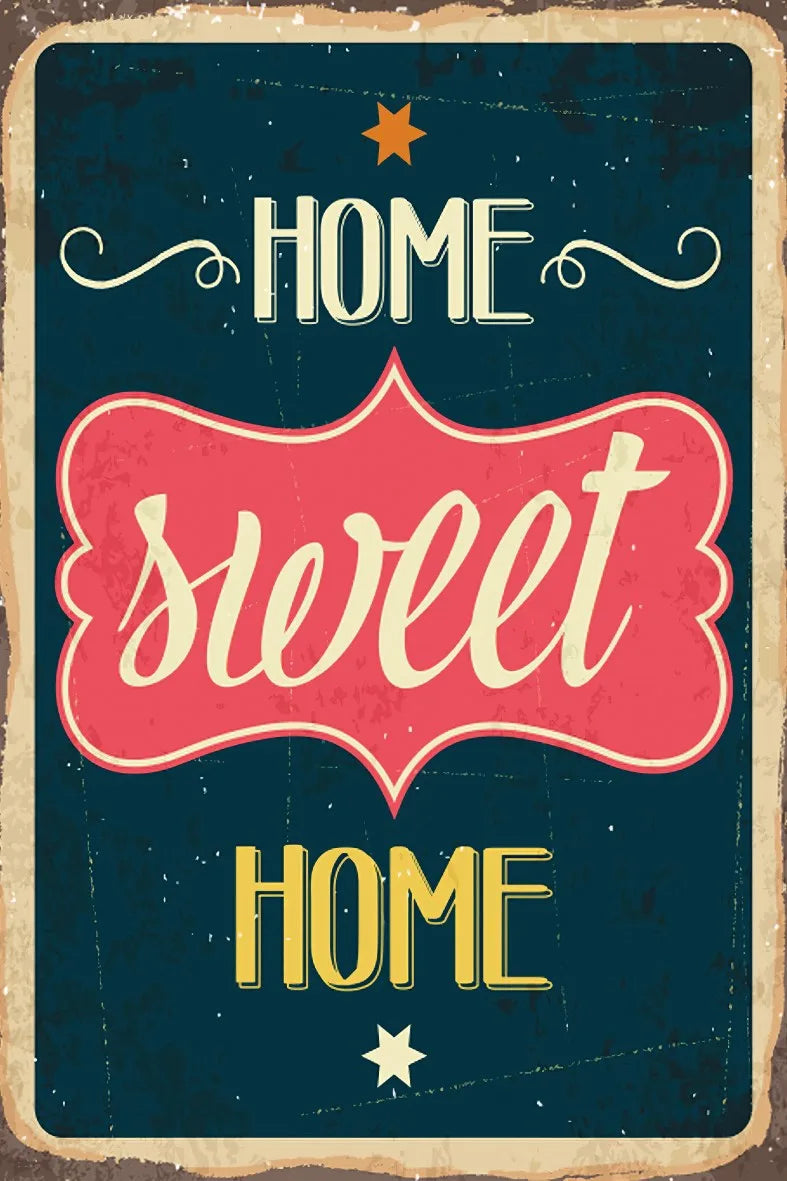 Home Sweet Home Retro Ahşap Poster No:641