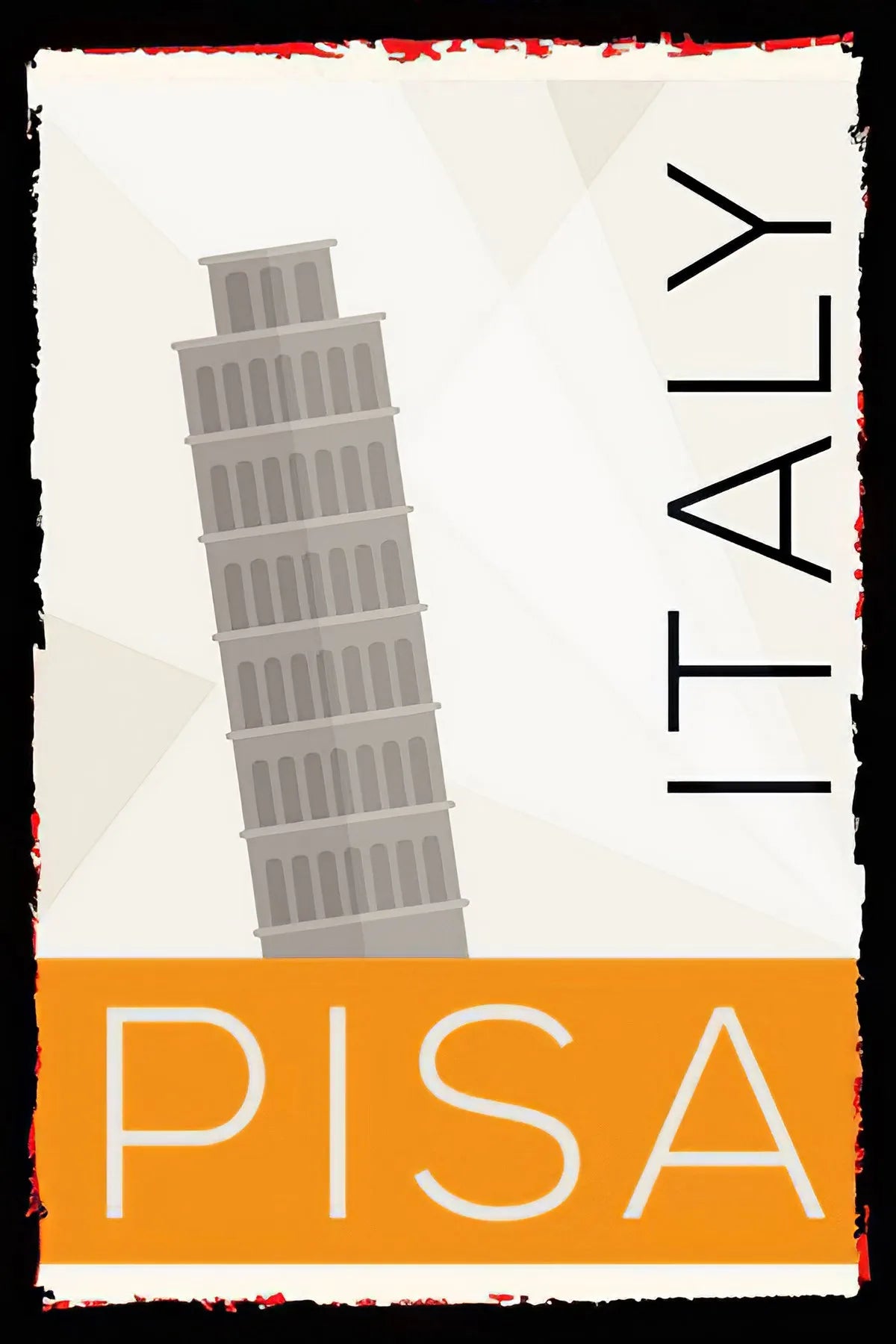 İtalya Pisa Retro Ahşap Poster No: 20