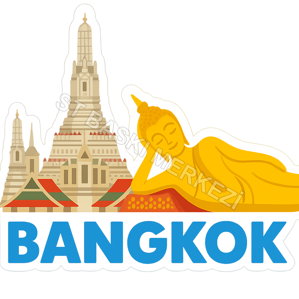Bangkok Ahşap Magnet – Toptan UV Baskılı Retro Hediyelik Magnet - ST Baskı Merkezi