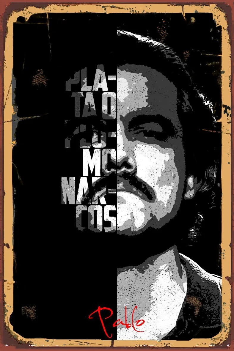 Pablo Escobar Retro Ahşap Poster No:896
