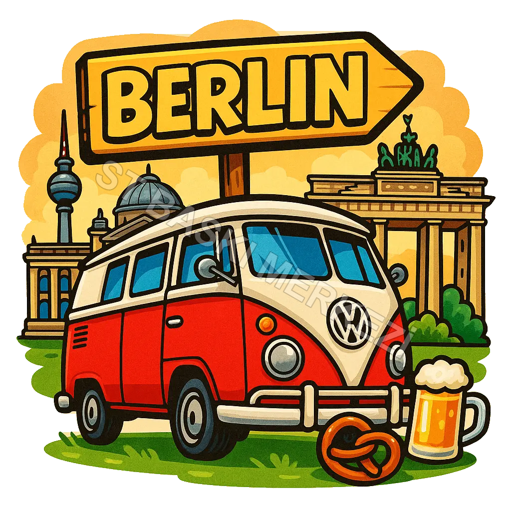Berlin Ahşap Magnet – Toptan UV Baskılı Retro Hediyelik Magnet - ST Baskı Merkezi