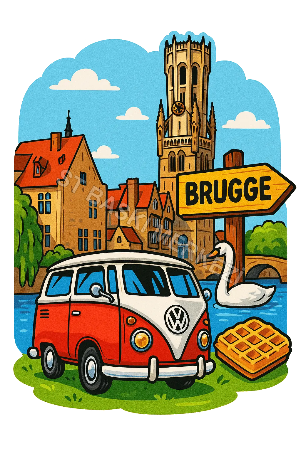 Brugge Ahşap Magnet – Toptan UV Baskılı Retro Hediyelik Magnet - ST Baskı Merkezi