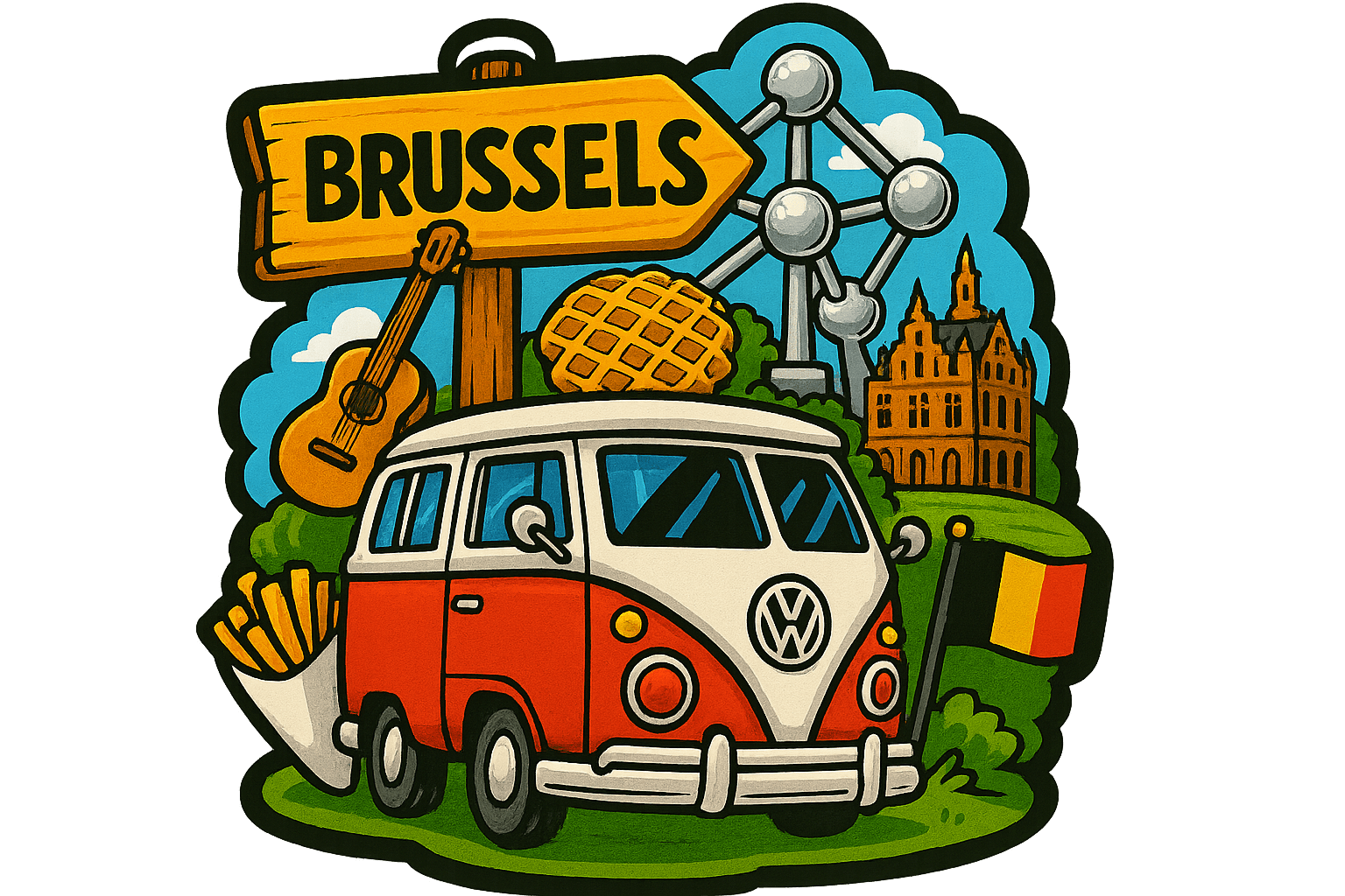 Brussels Ahşap Magnet – Toptan UV Baskılı Retro Hediyelik Magnet - ST Baskı Merkezi
