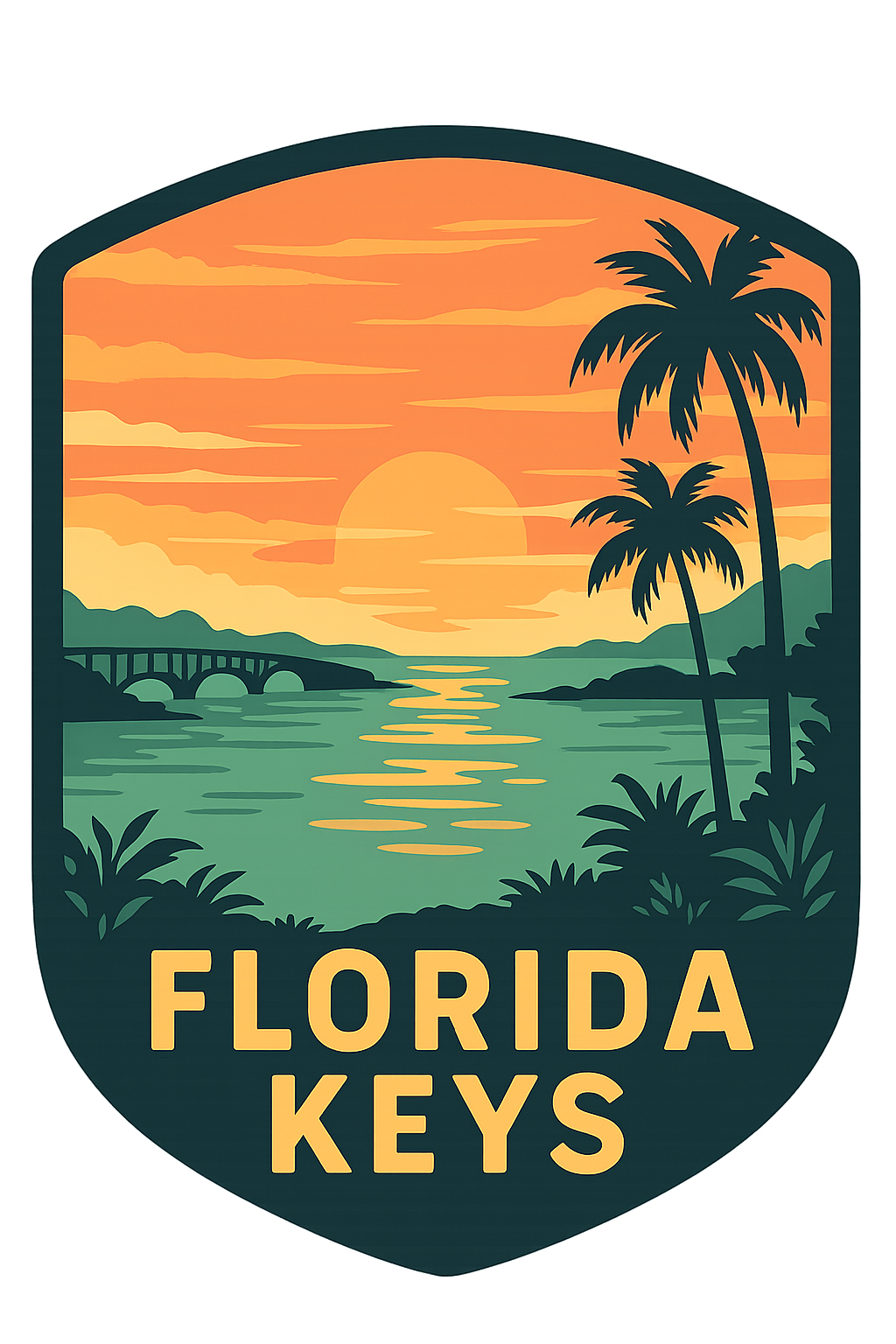 Florida Keys Ahşap Magnet – Toptan UV Baskılı Retro Hediyelik Magnet