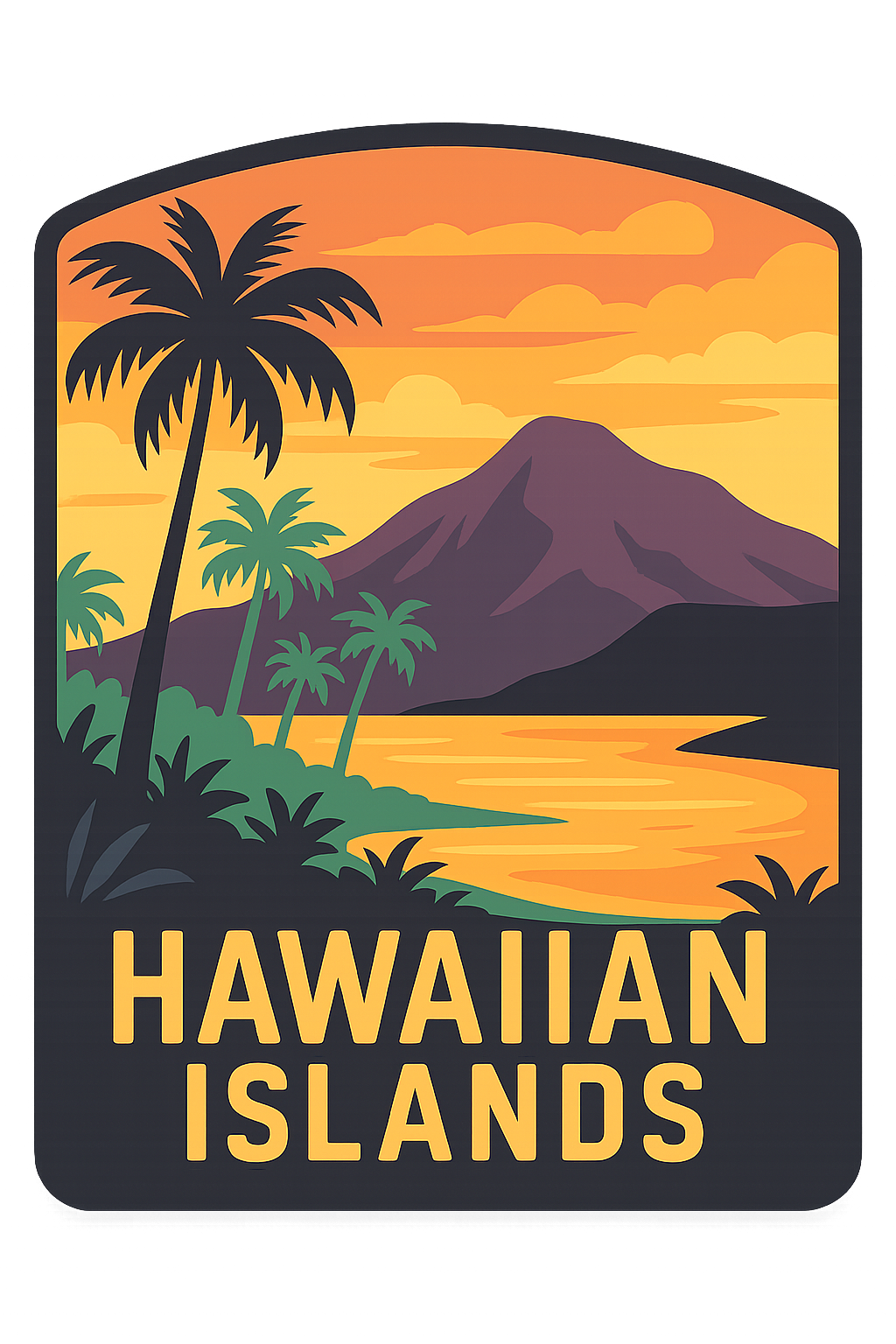 Hawaii Adaları Ahşap Magnet – Toptan UV Baskılı Retro Hediyelik Magnet