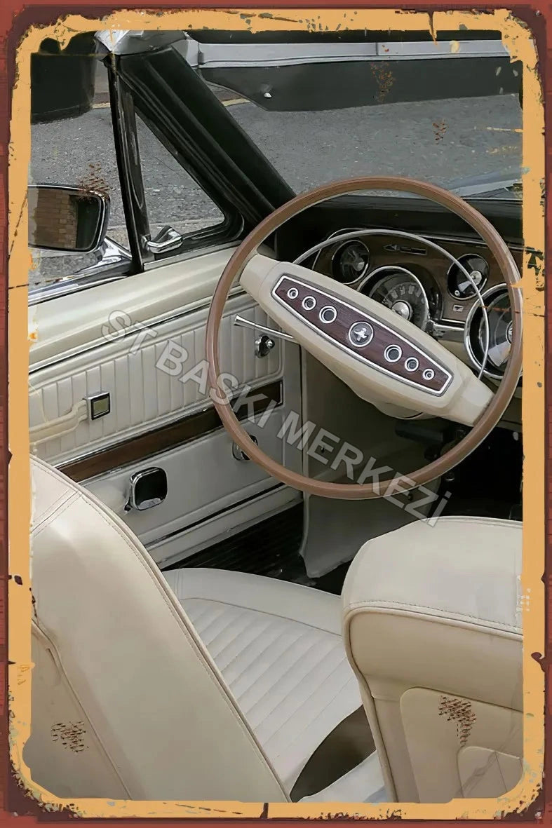 Klasik Araç Retro Ahşap Poster No:967