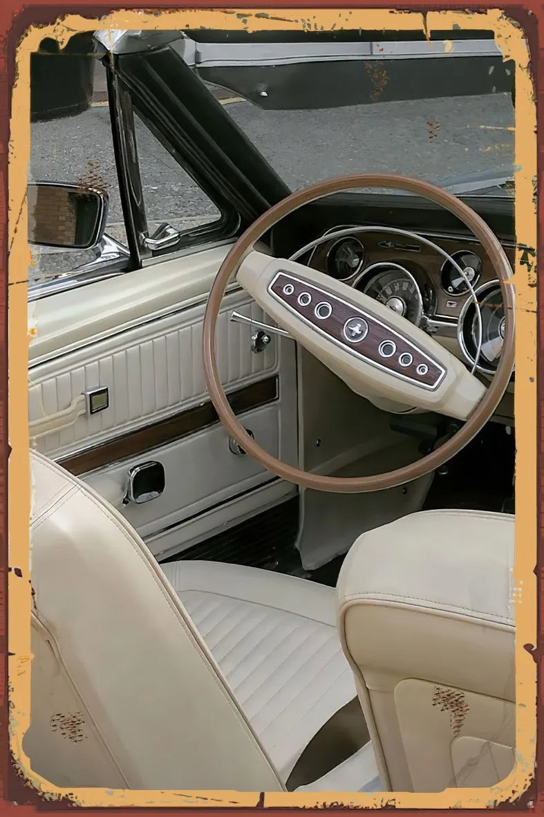 Klasik Araç Retro Ahşap Poster No:967