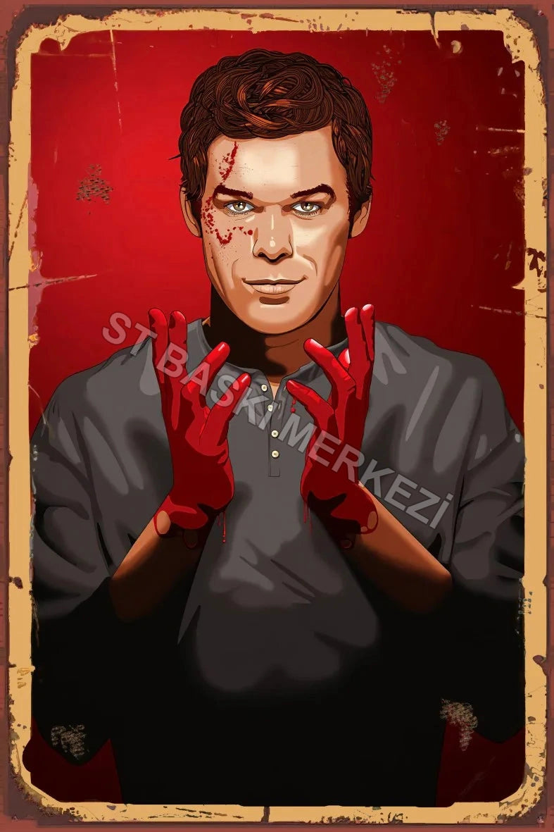 Dexter Retro Ahşap Poster No:873
