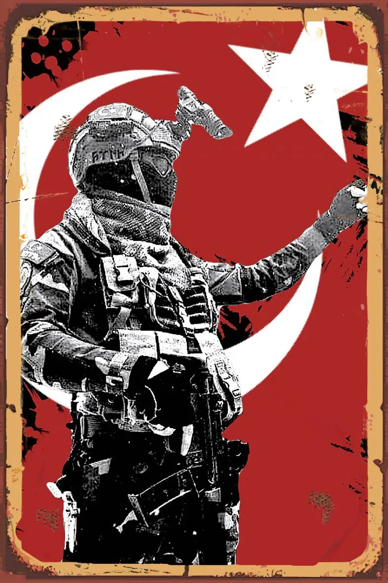 Türk Askeri Retro Ahşap Poster No:812