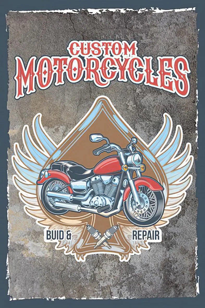 Motorcycles Retro Ahşap Poster No:319