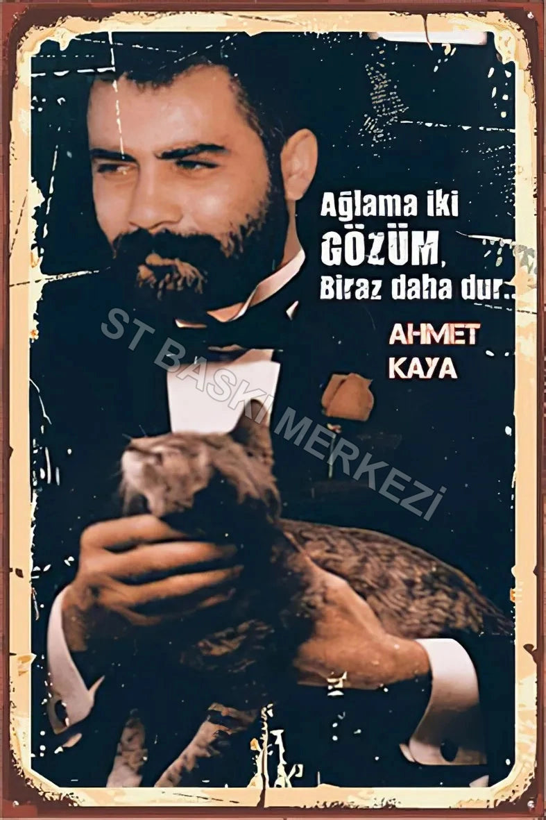 Ahmet Kaya Retro Ahşap Poster No:88