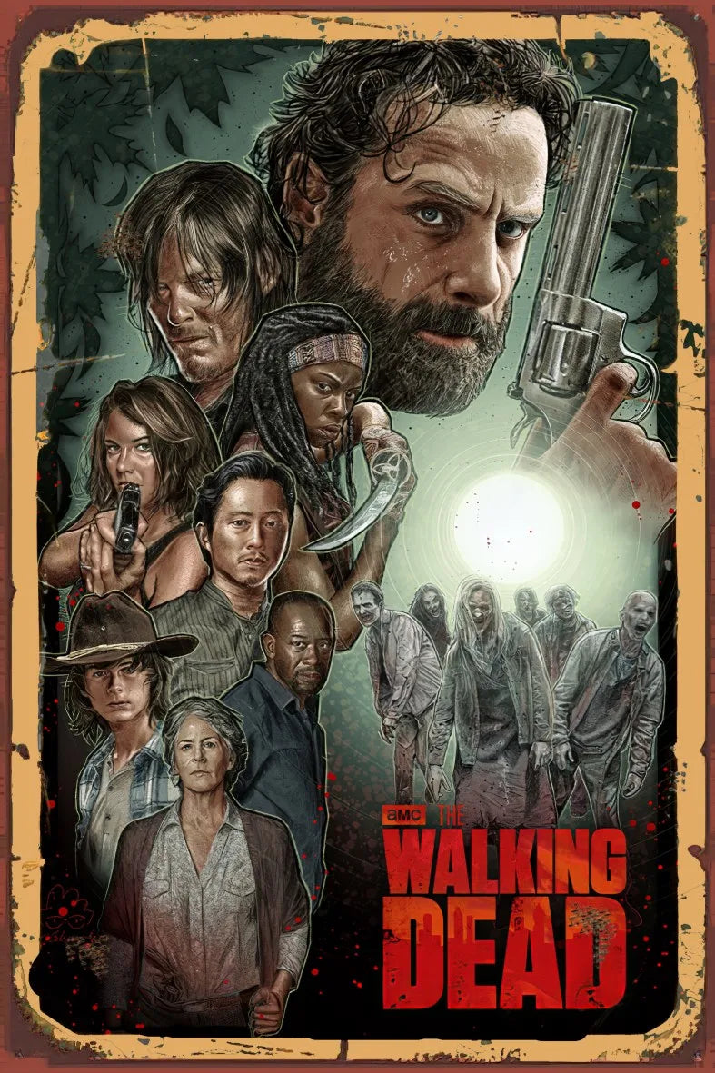 The Walking Dead Retro Ahşap Poster No:875