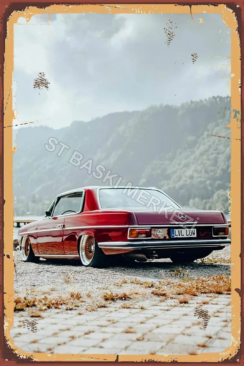 Klasik Araç Retro Ahşap Poster No:976