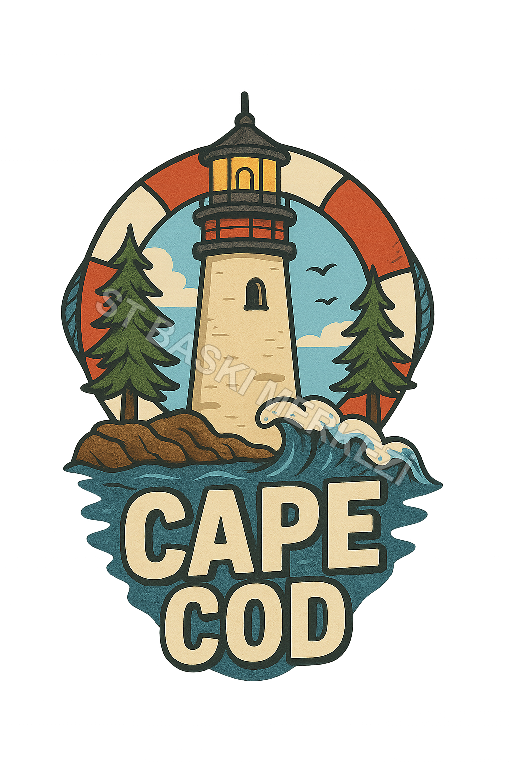 Cape Cod Ahşap Magnet – Toptan UV Baskılı Retro Hediyelik Magnet