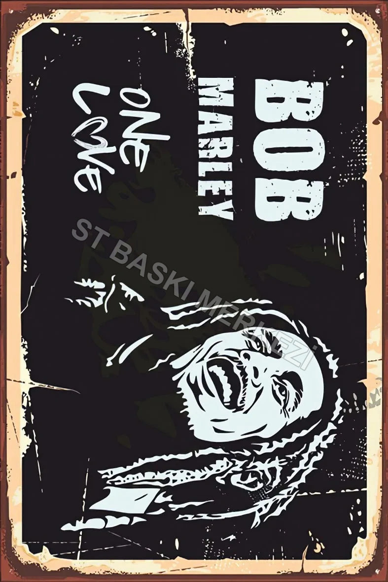 Bob Marley Retro Ahşap Poster No:310