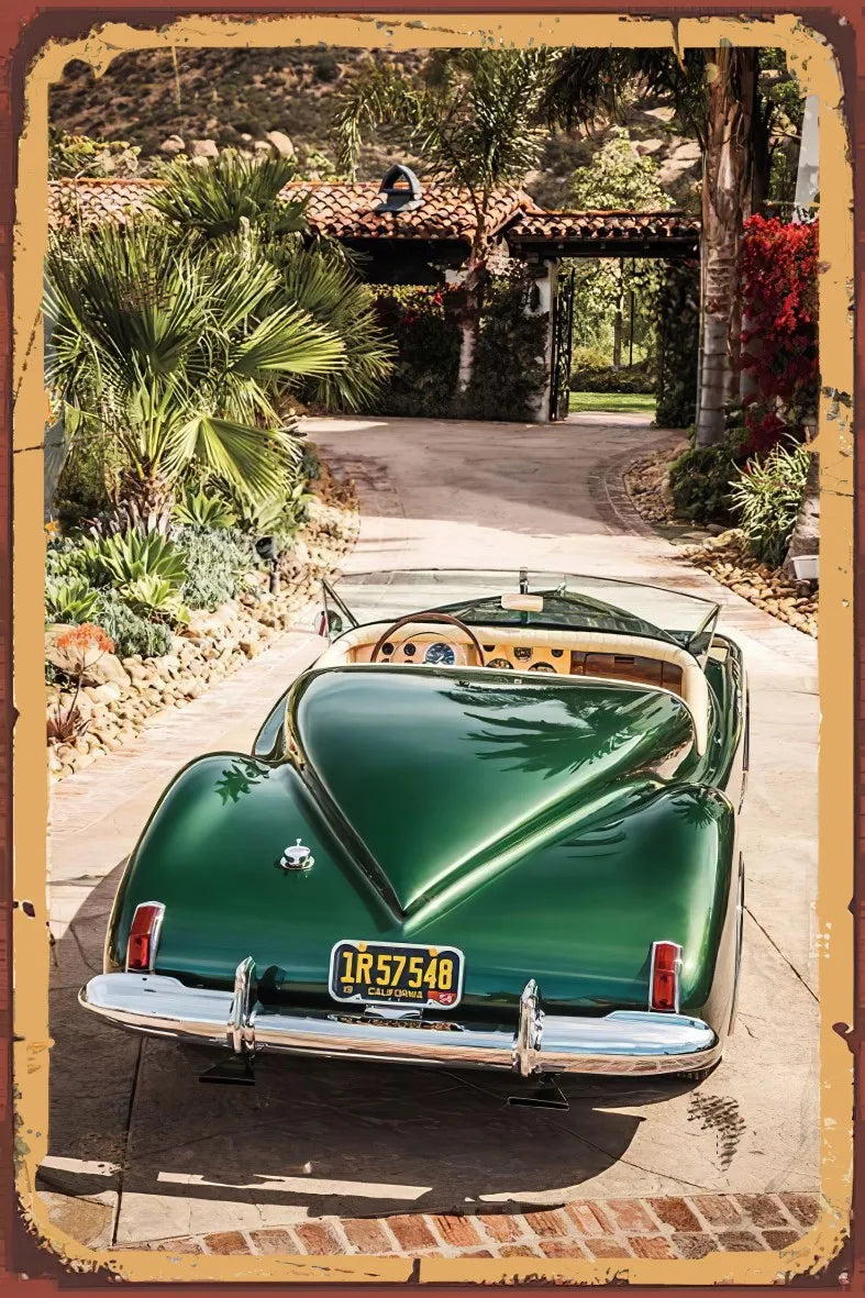 Klasik Araç Retro Ahşap Poster No:969