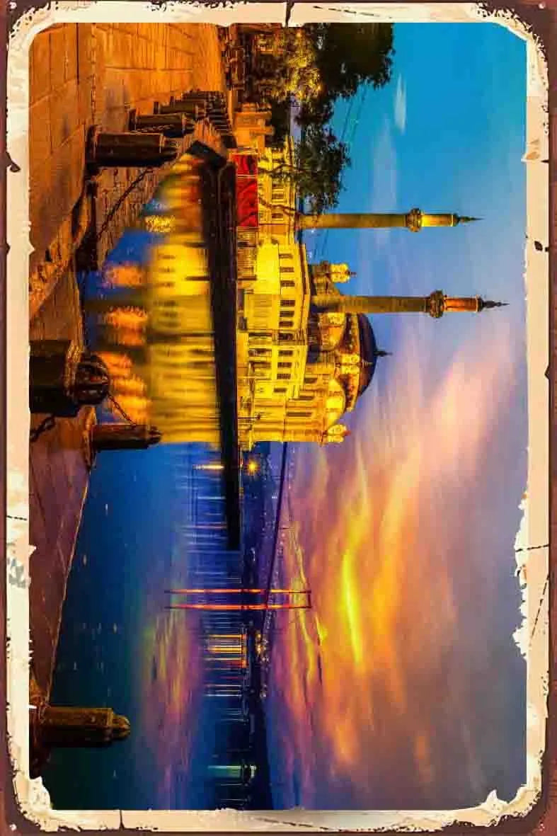 İstanbul Temalı Retro Ahşap Poster No:1097