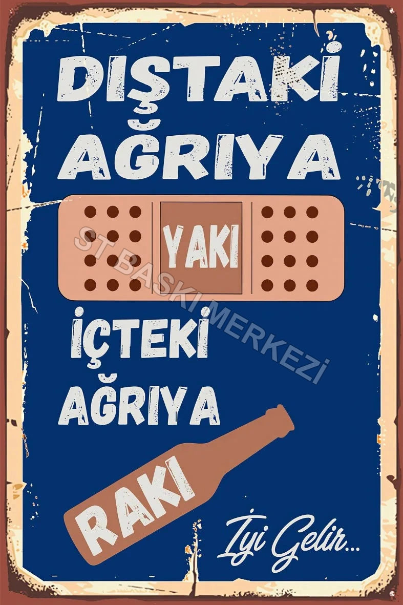 Alkol Temalı Ahşap Poster No:543