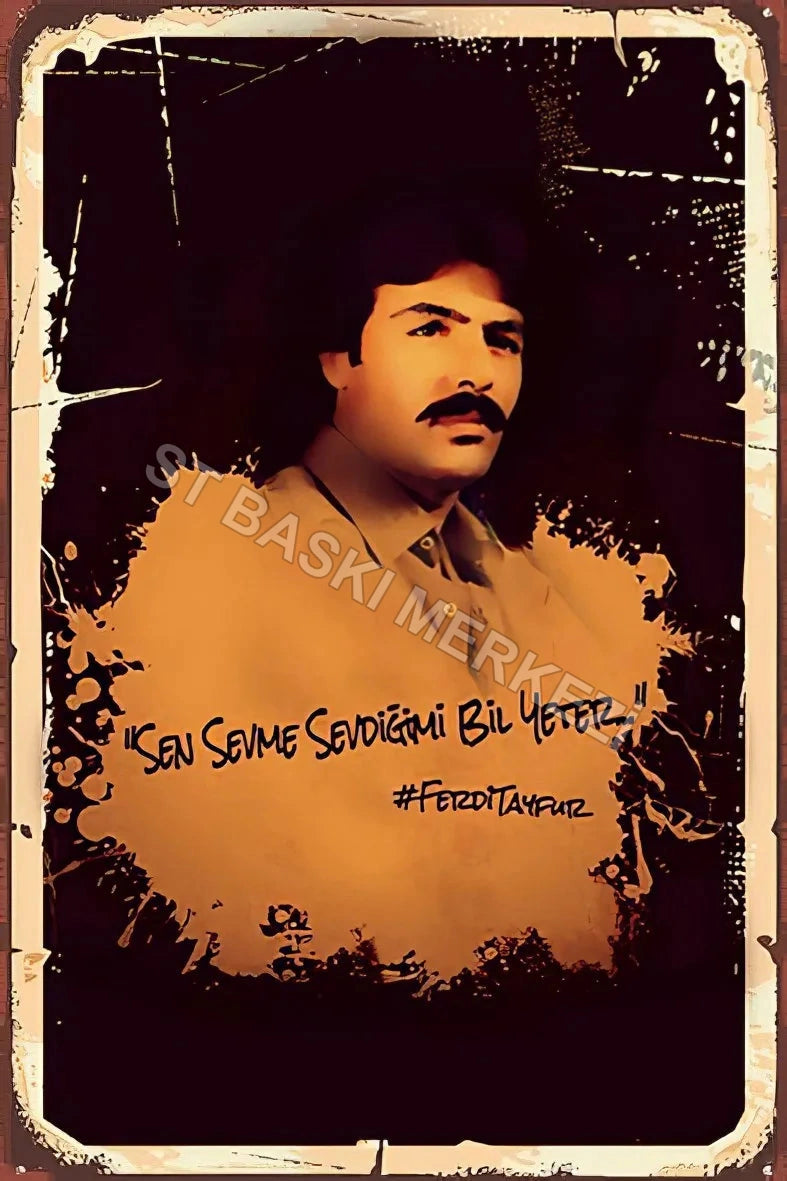 Ferdi Tayfur Retro Ahşap Poster No:99
