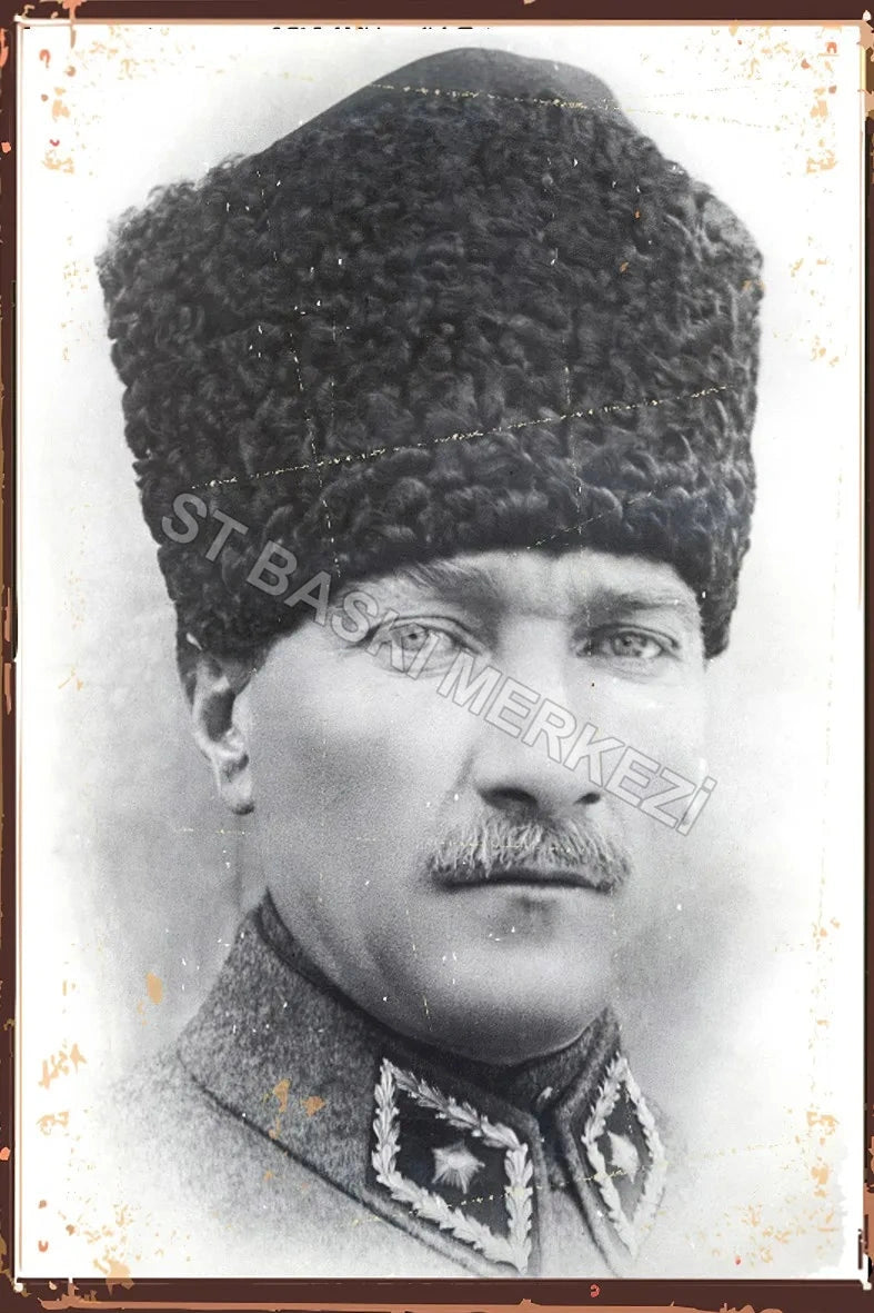 Atatürk Retro Ahşap Poster No:587