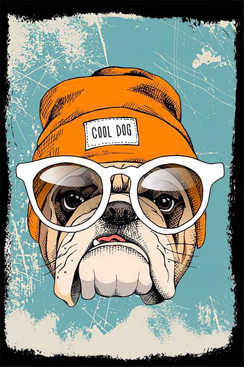 Cool Dog Retro Ahşap Poster No:259