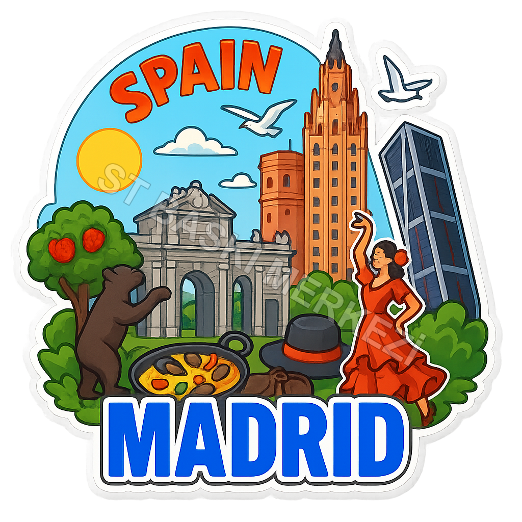 Madrid Ahşap Magnet – Toptan UV Baskılı Retro Hediyelik Magnet ST Baskı Merkezi