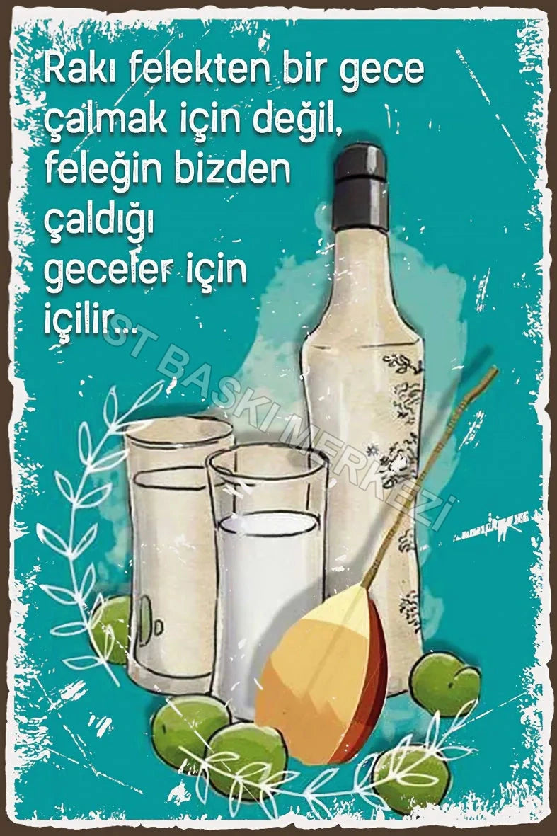 Alkol Temalı Retro Ahşap Poster No:498