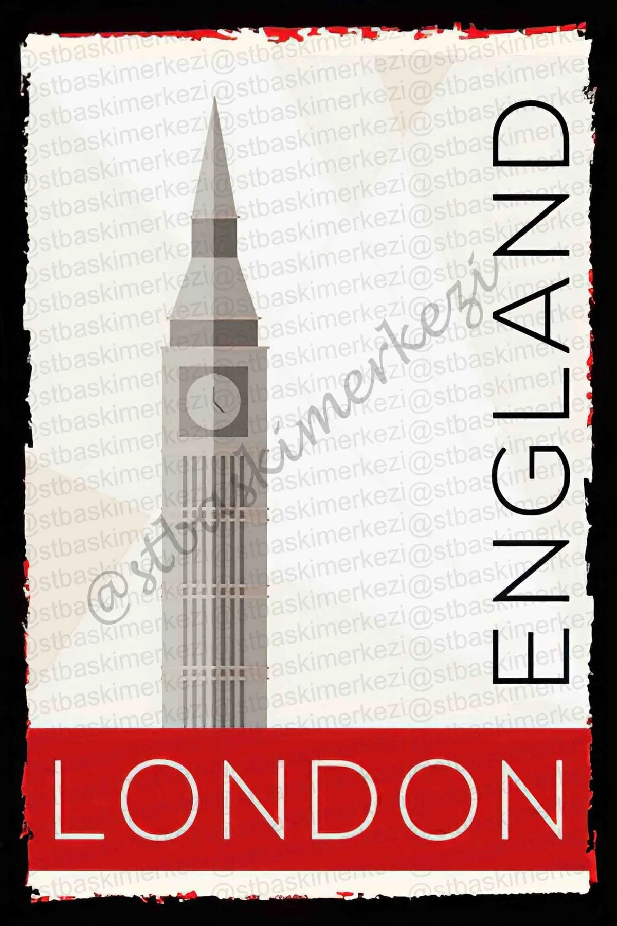 London England Retro Ahşap Poster No: 1