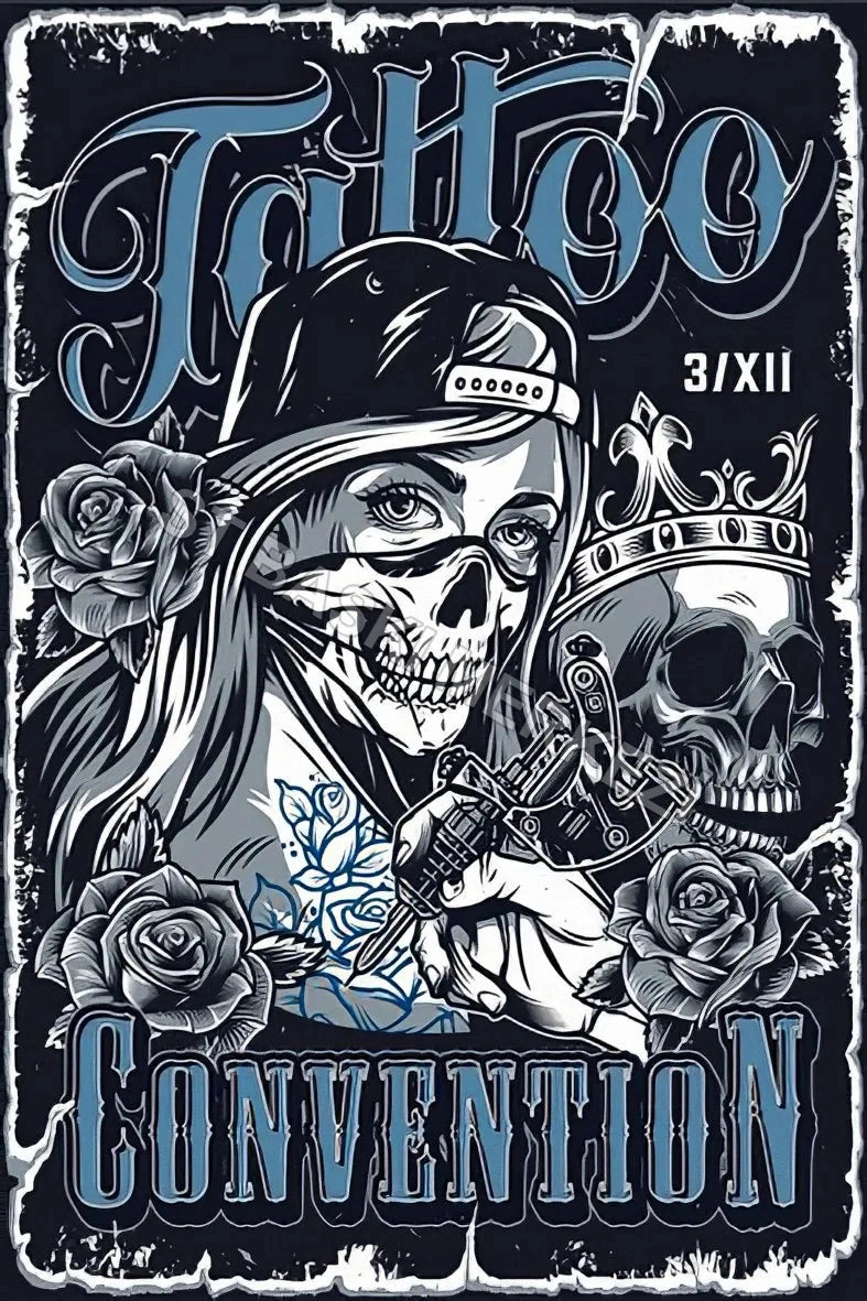 Tattoo Retro Ahşap Poster No:324