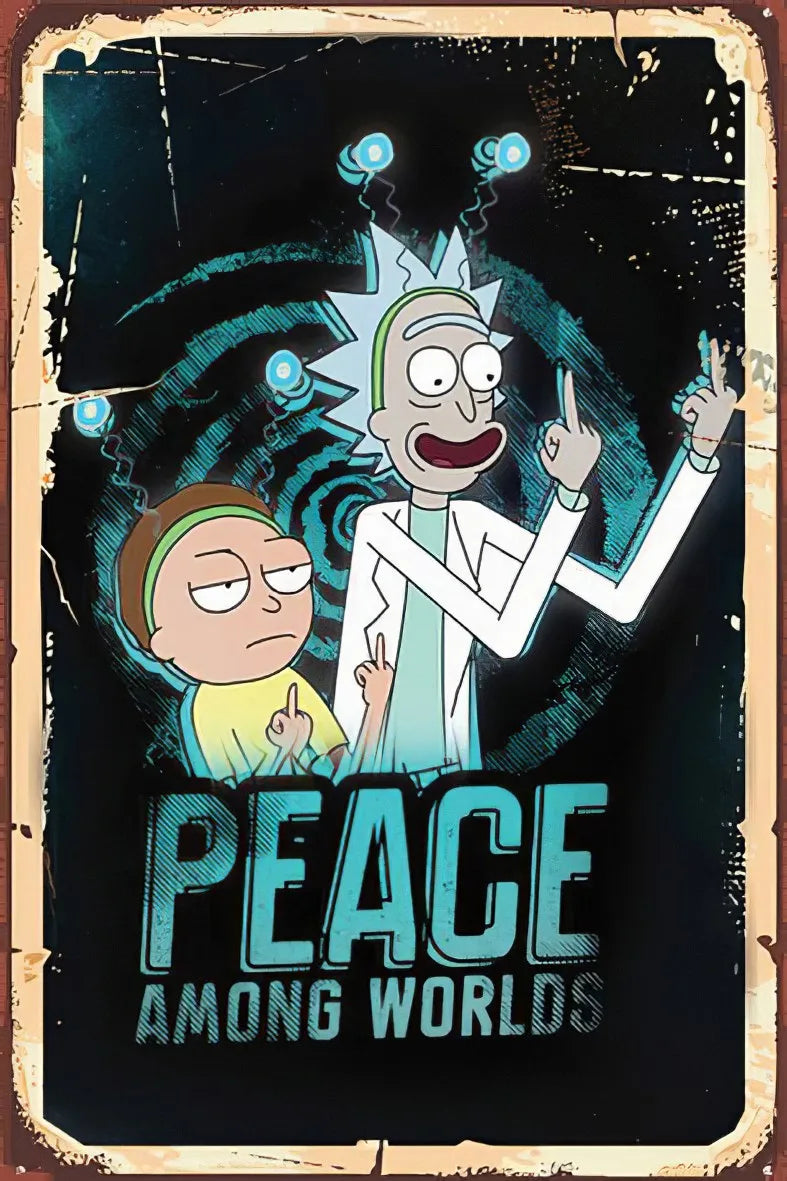 Ricky Morty Retro Ahşap Poster No:262