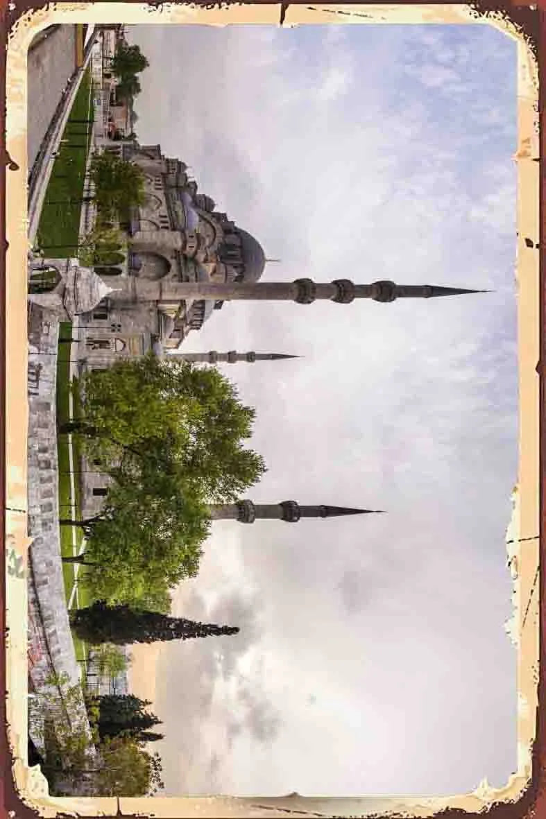 İstanbul Temalı Retro Ahşap Poster No:1085