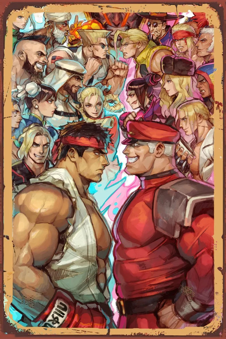 Street Fighter Retro Ahşap Poster No:914