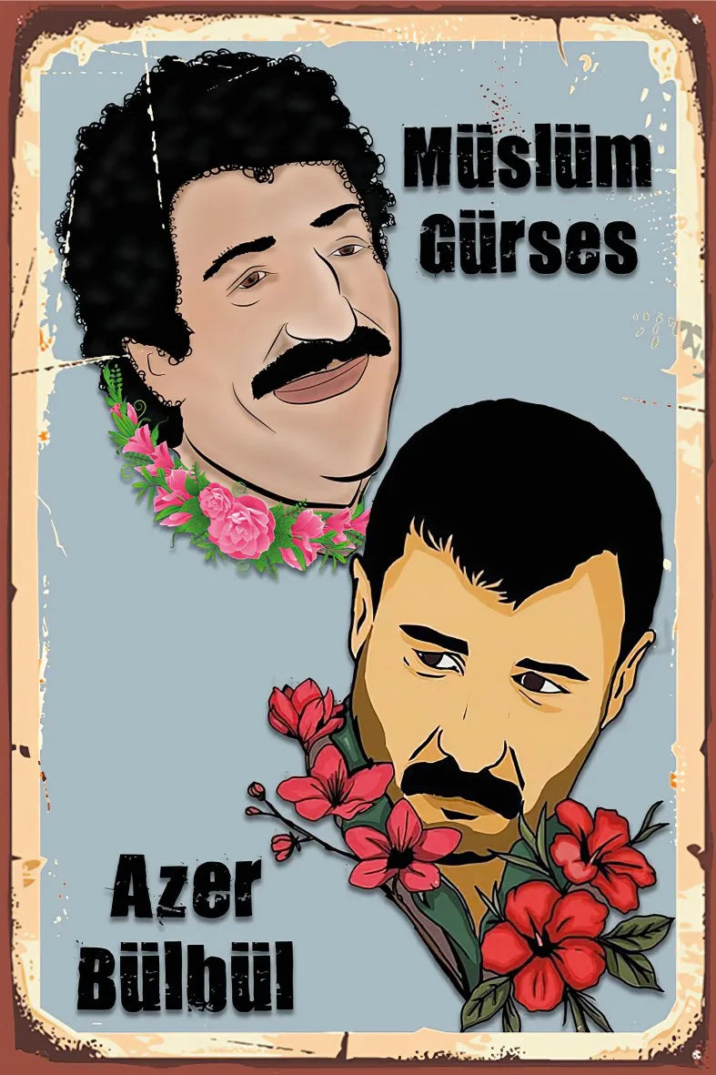 Müslüm Gürses Azer Bülbül Retro Ahşap Poster No:449