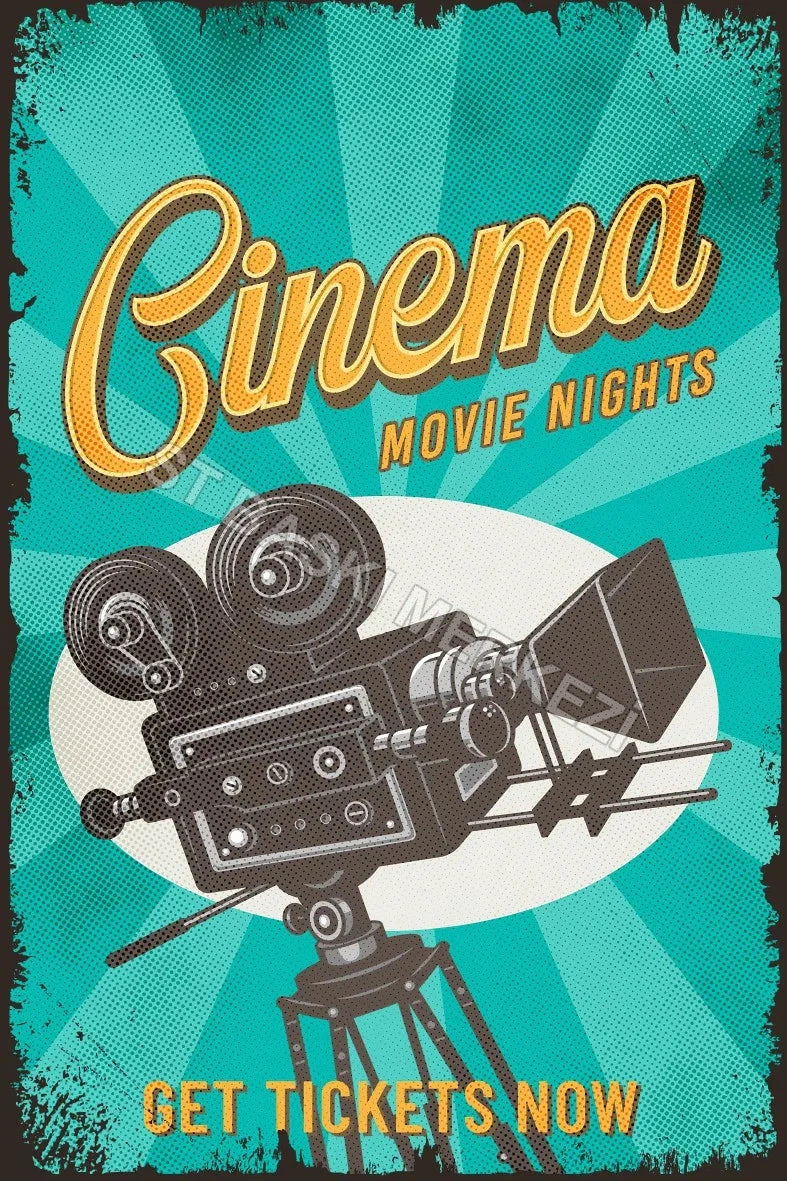 Cinema Retro Ahşap Poster No:572