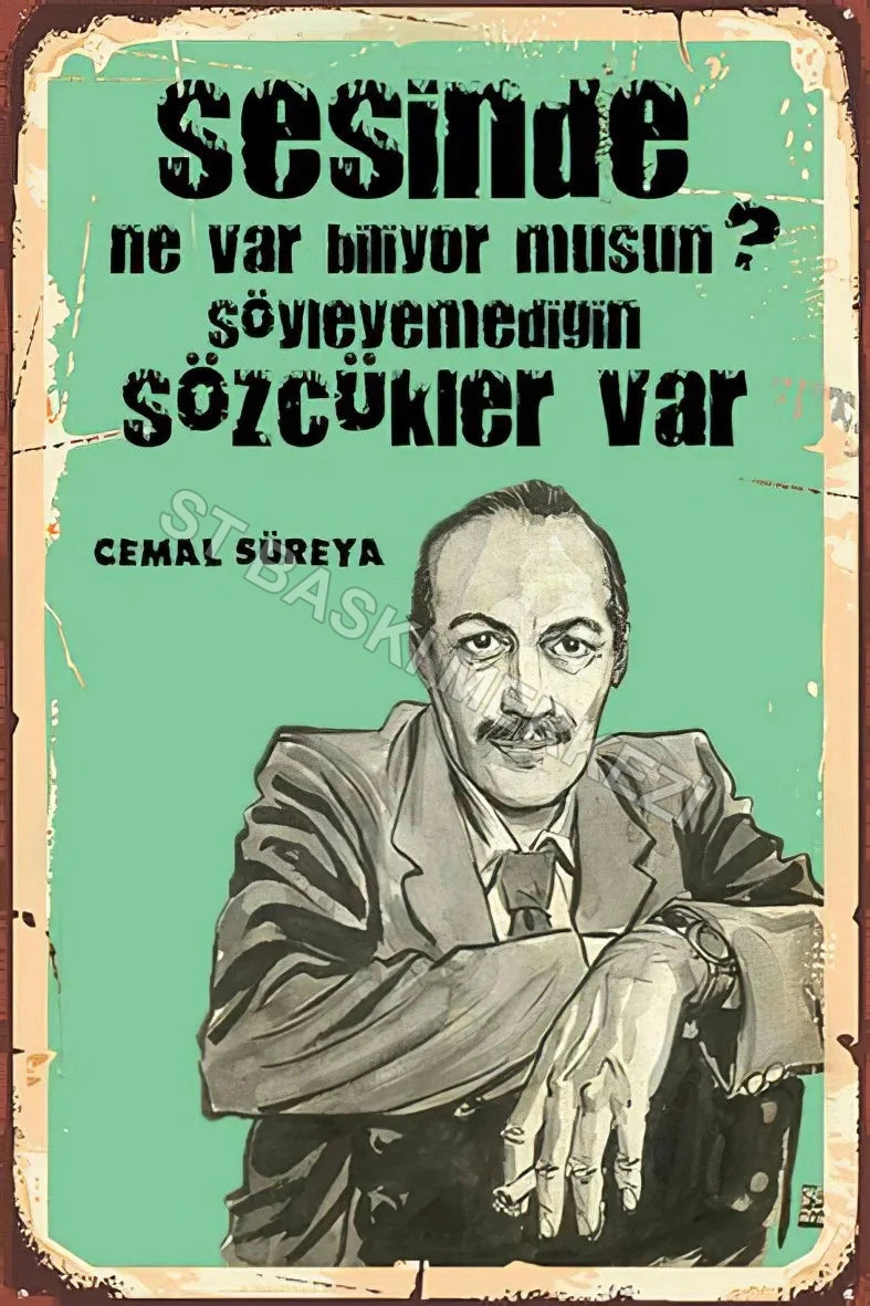 Cemal Süreya Retro Ahşap Poster No:250